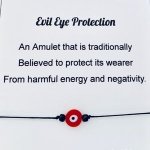 Evil Eye Protection Wax Cord Adjustable Bracelet